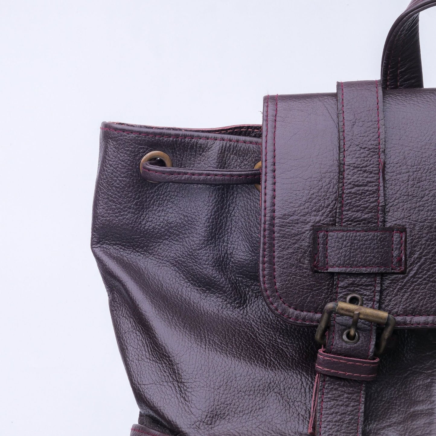 Leather Backpack Travel Laptop Office Bag -Chestnut