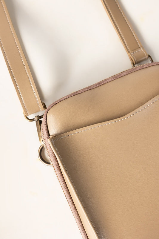 Beige Cross Body WalletIBS-CBW25-003