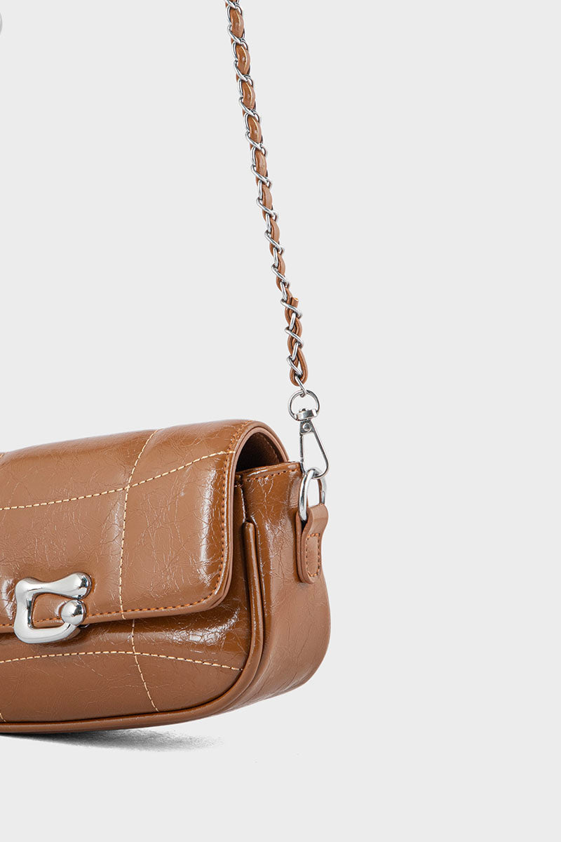Flap Shoulder Bags BS2115-Brown
