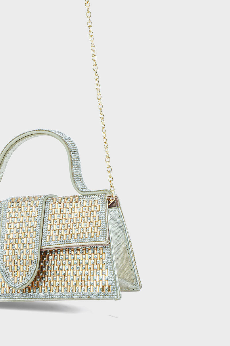 Top Handle Hand Bags BH0046-Golden