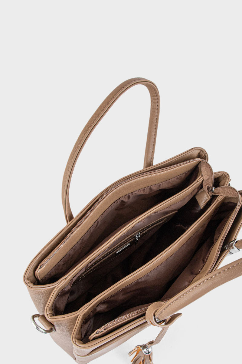 Top Handle Hand Bags BH0107-Dark Beige