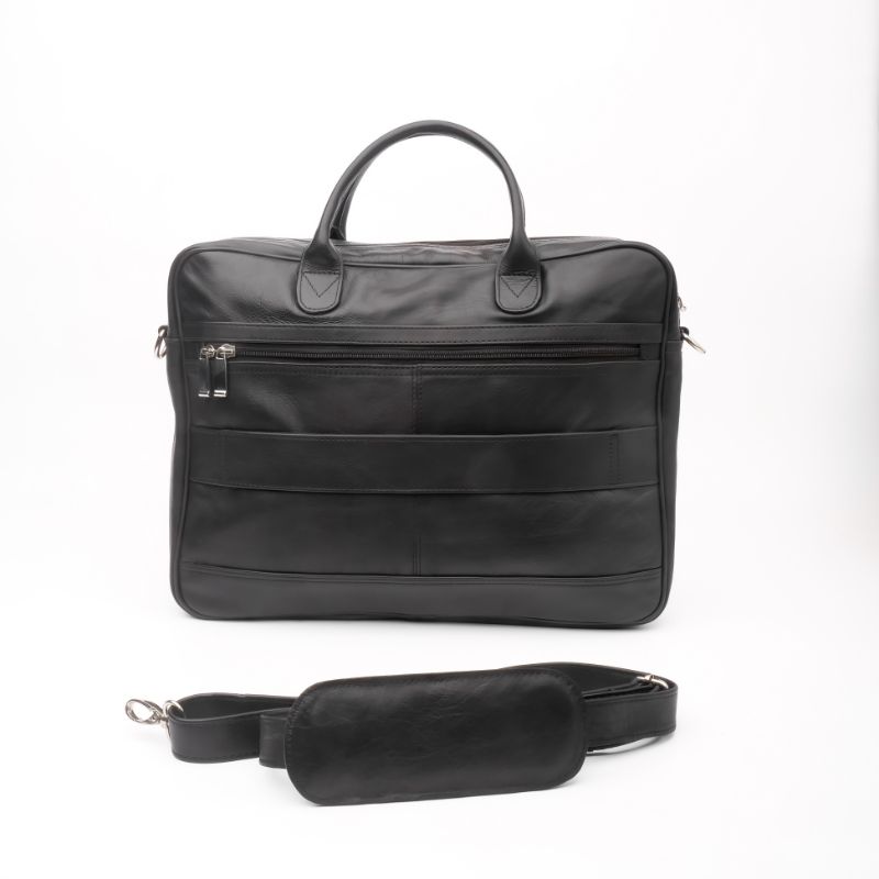 Executive Leather Laptop Bag-Black