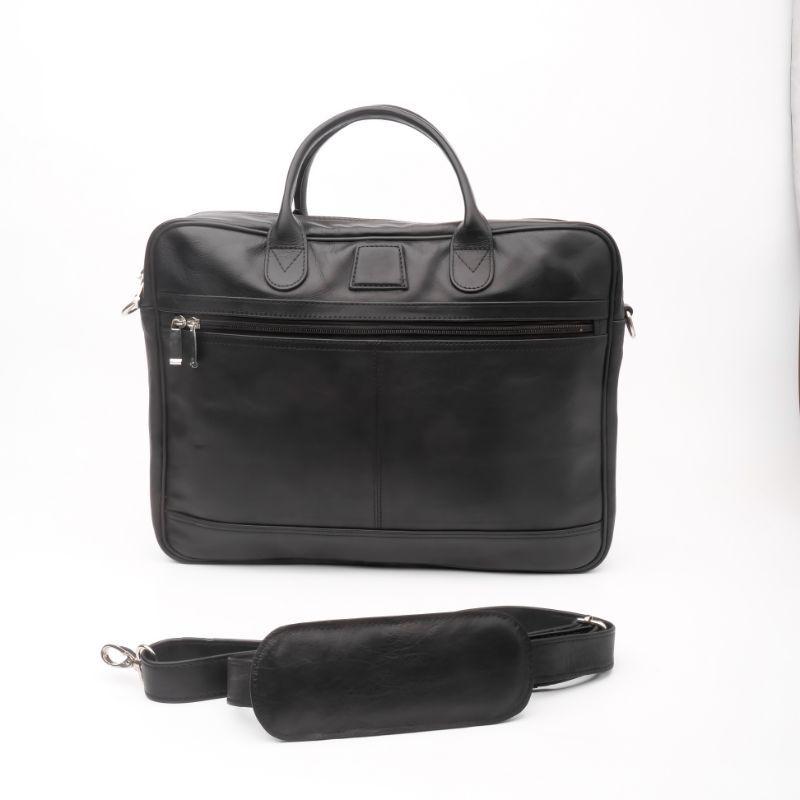 Executive Leather Laptop Bag-Black