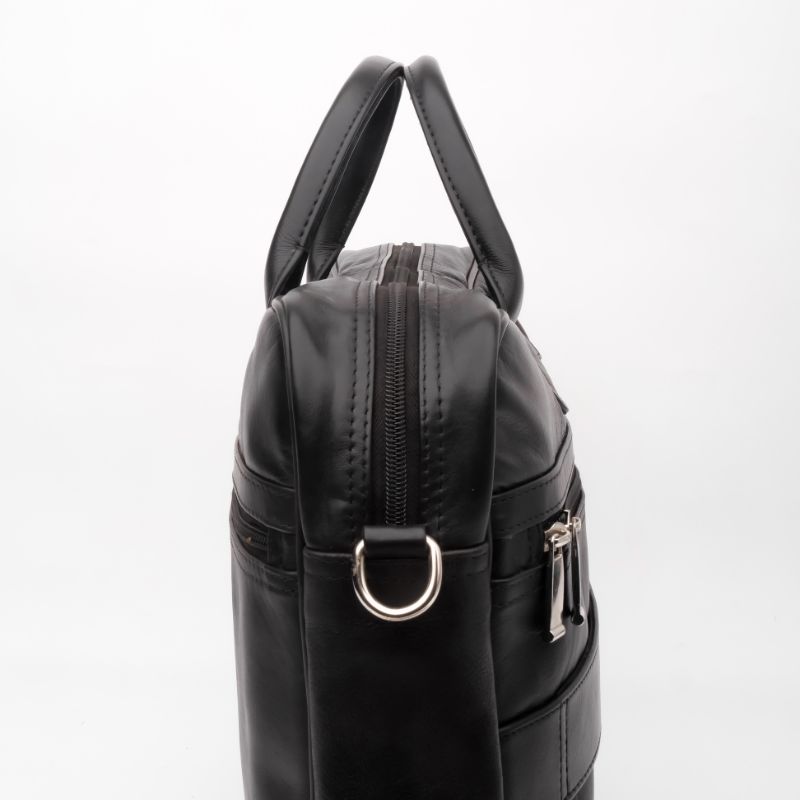 Executive Leather Laptop Bag-Black