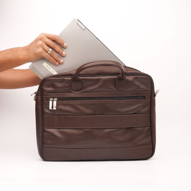 Executive Leather Laptop Bag-Brown