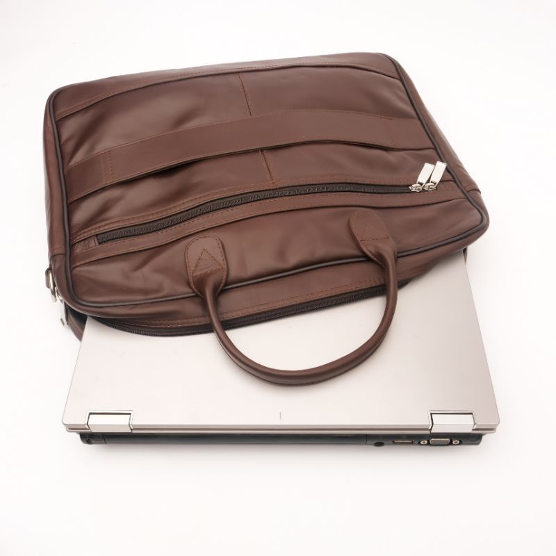 Executive Leather Laptop Bag-Brown