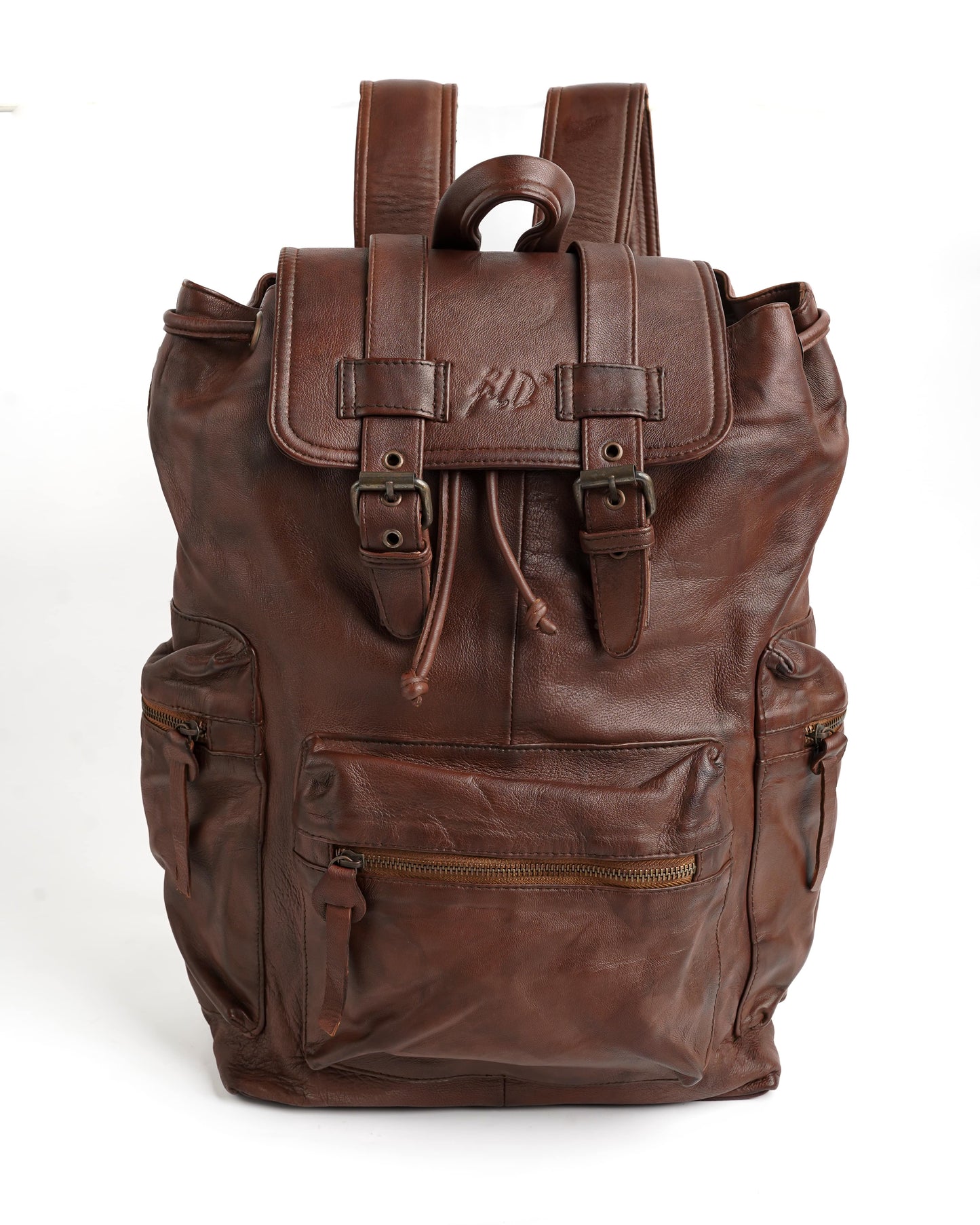 Leather Backpack Travel Laptop Office Bag - Tan