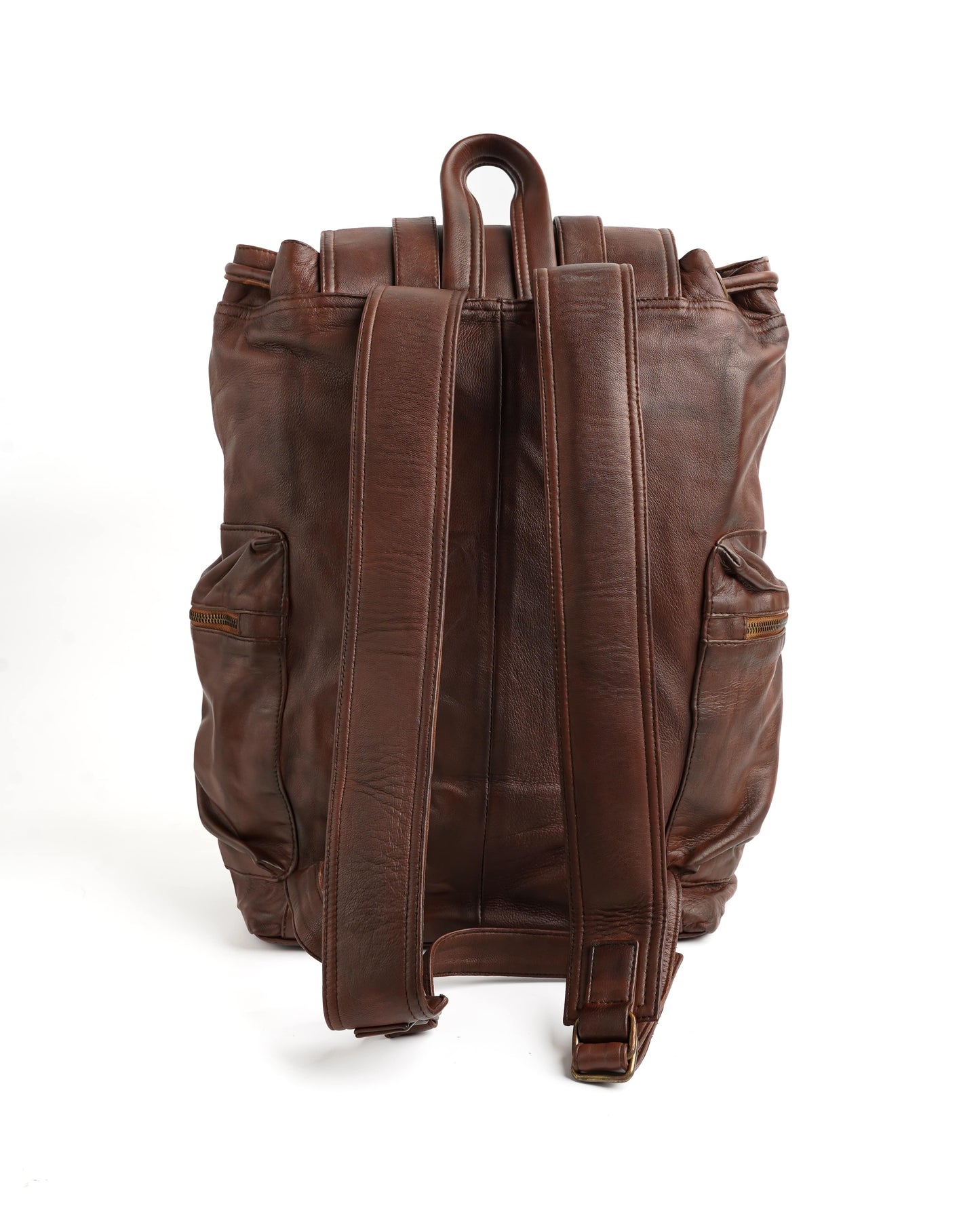 Leather Backpack Travel Laptop Office Bag - Tan