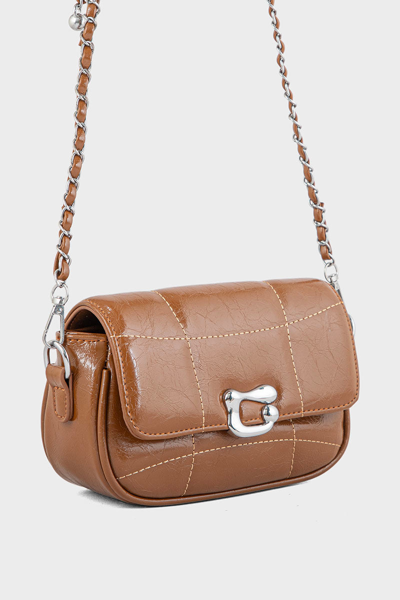 Flap Shoulder Bags BS2115-Brown