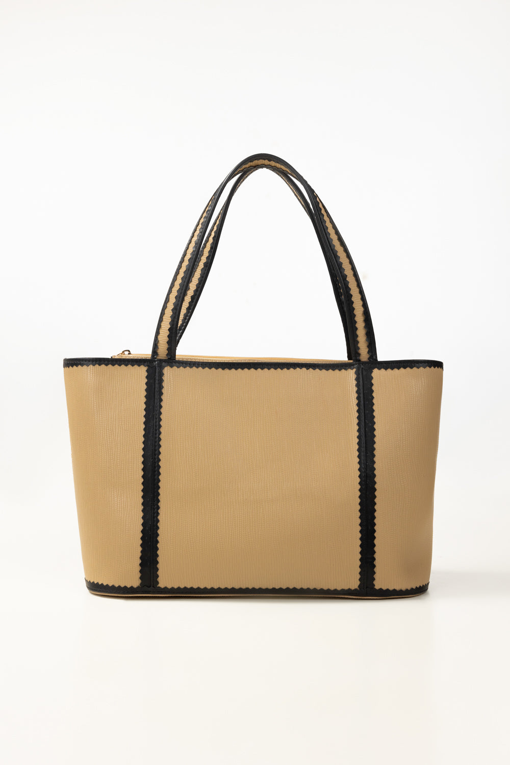 Beige Black Tote Bag IBS-TTB25-085