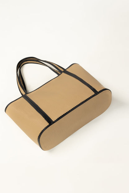 Beige Black Tote Bag IBS-TTB25-085