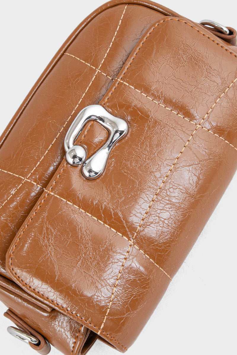 Flap Shoulder Bags BS2115-Brown