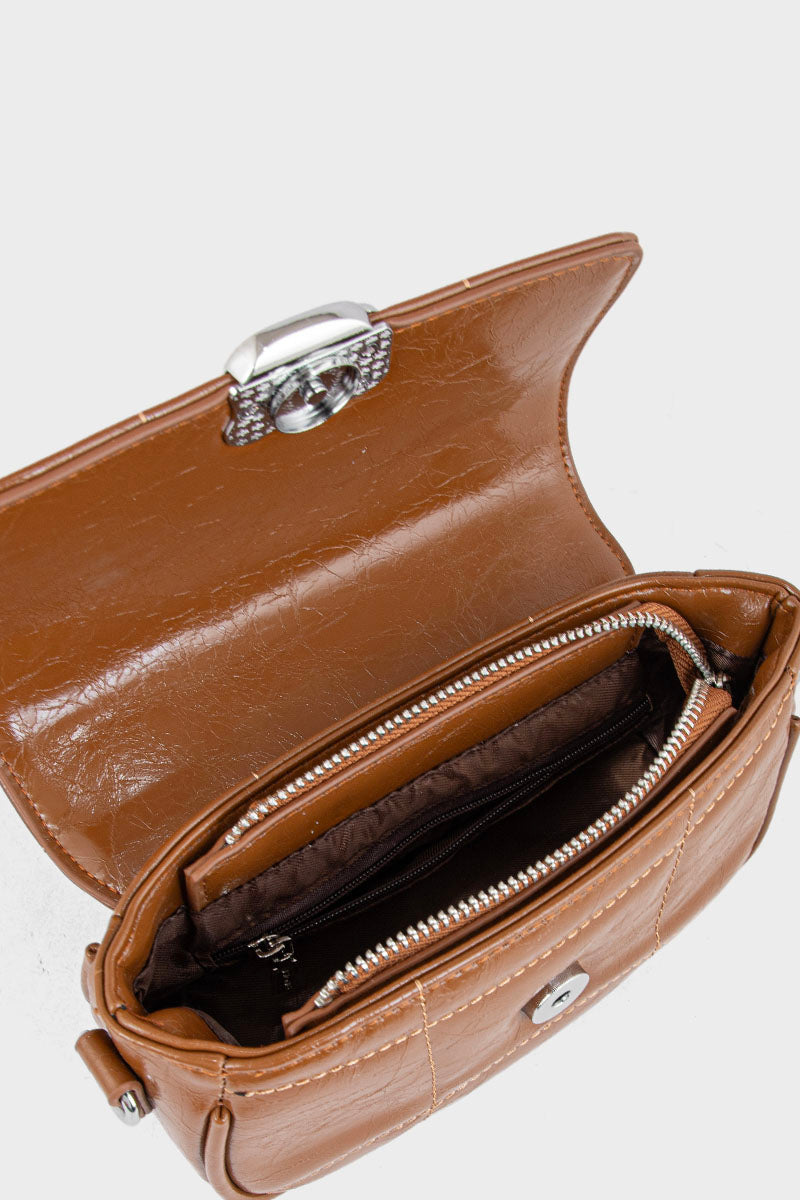 Flap Shoulder Bags BS2115-Brown