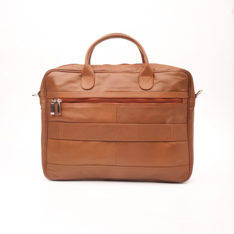 Executive Leather Laptop Bag-Tan