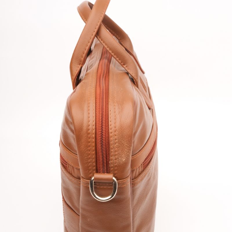 Executive Leather Laptop Bag-Tan
