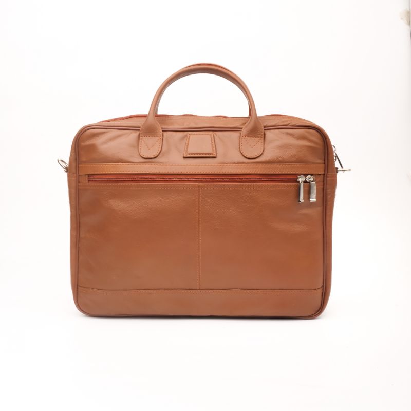 Executive Leather Laptop Bag-Tan