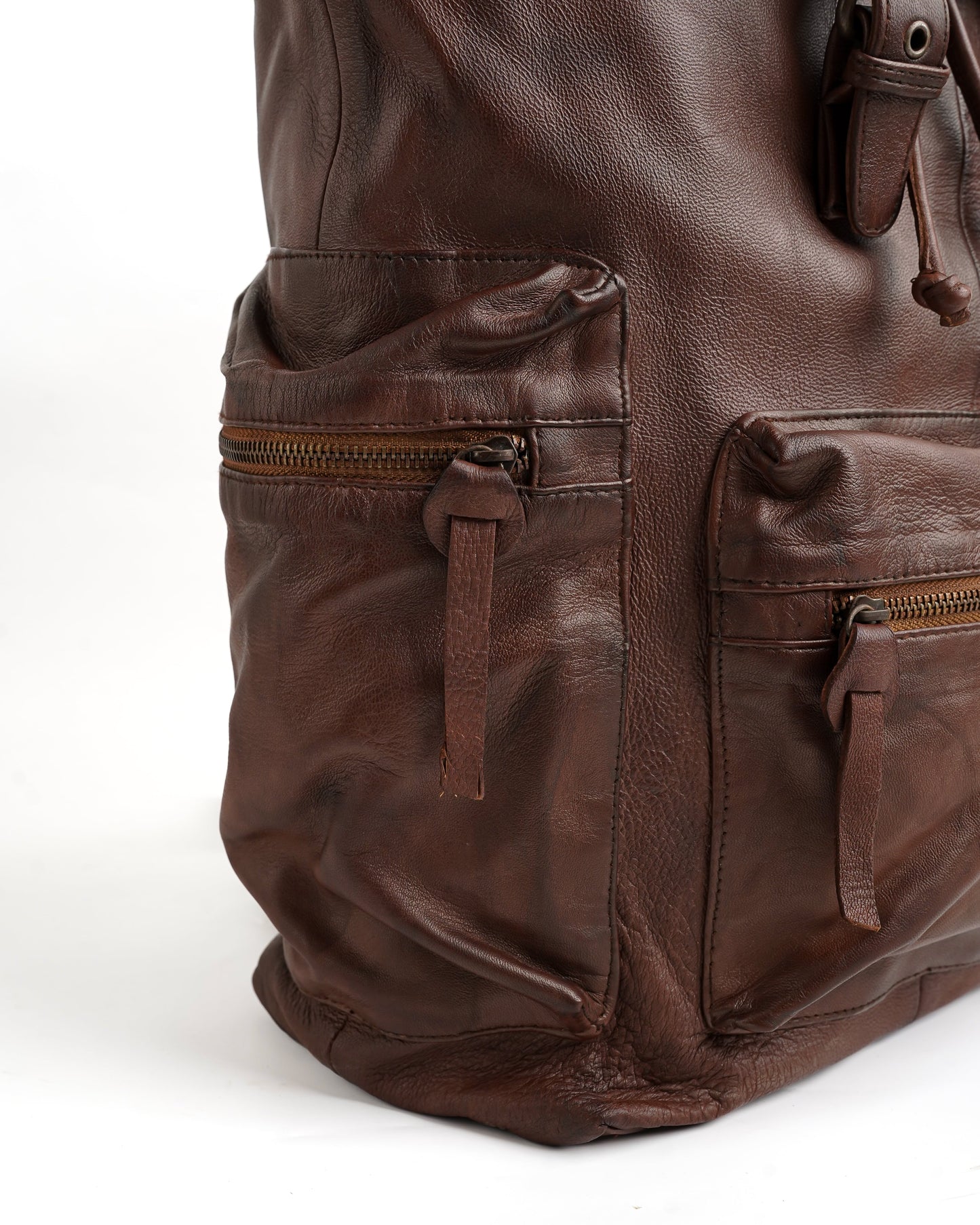 Leather Backpack Travel Laptop Office Bag - Tan